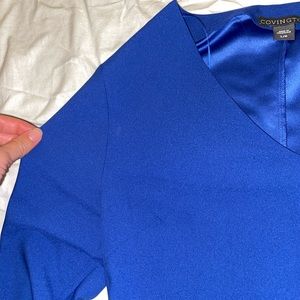 Beautiful Blue Shift Dress V-Neck